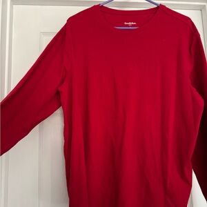 Goodfellow & Co Bold Red V-Neck Shirt Mens xl